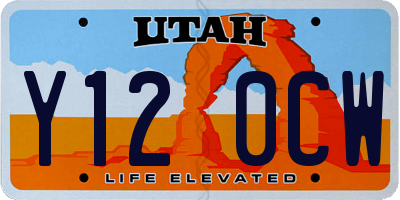 UT license plate Y120CW