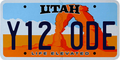 UT license plate Y120DE