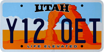 UT license plate Y120ET