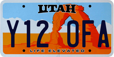 UT license plate Y120FA