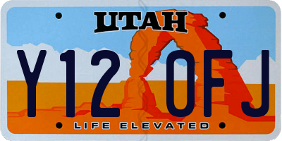 UT license plate Y120FJ