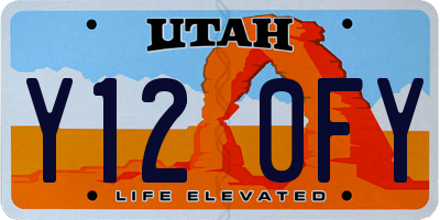 UT license plate Y120FY
