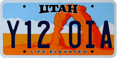 UT license plate Y120IA