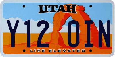 UT license plate Y120IN