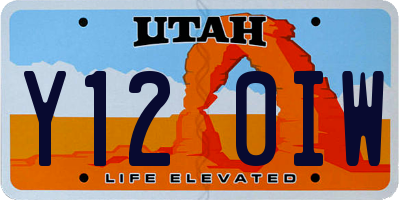 UT license plate Y120IW