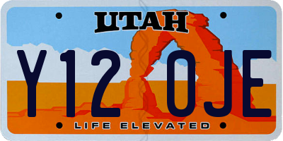 UT license plate Y120JE