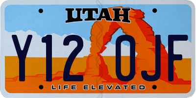 UT license plate Y120JF