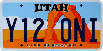 UT license plate Y120NI