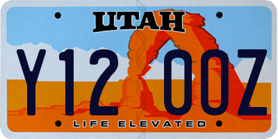 UT license plate Y120OZ