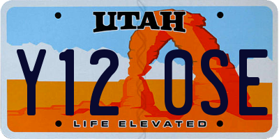 UT license plate Y120SE