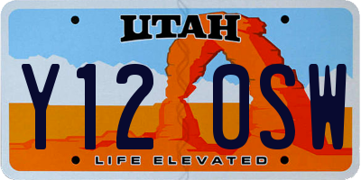 UT license plate Y120SW