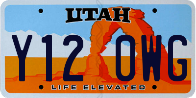 UT license plate Y120WG