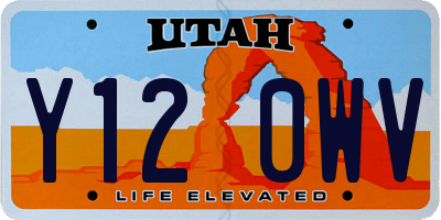 UT license plate Y120WV