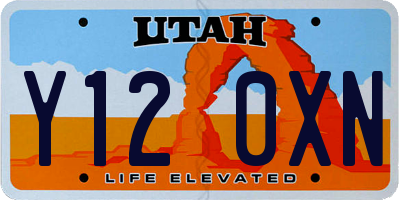 UT license plate Y120XN