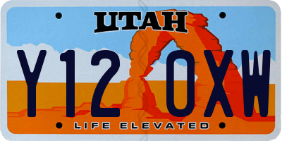 UT license plate Y120XW
