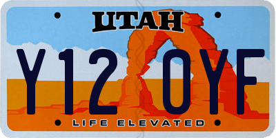 UT license plate Y120YF