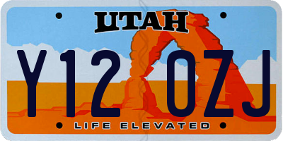 UT license plate Y120ZJ