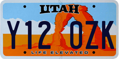 UT license plate Y120ZK