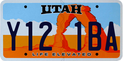 UT license plate Y121BA