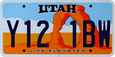 UT license plate Y121BW