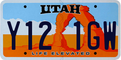 UT license plate Y121GW