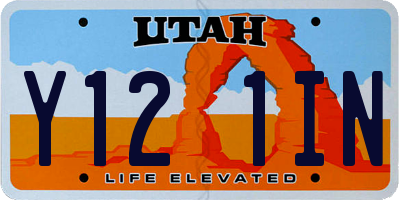 UT license plate Y121IN