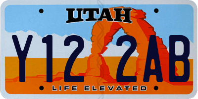 UT license plate Y122AB