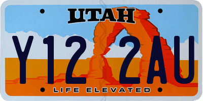 UT license plate Y122AU