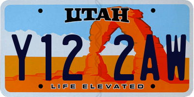 UT license plate Y122AW