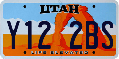 UT license plate Y122BS