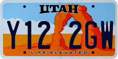 UT license plate Y122GW