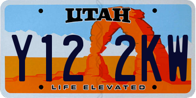 UT license plate Y122KW
