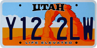 UT license plate Y122LW