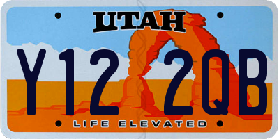 UT license plate Y122QB