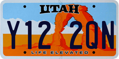 UT license plate Y122QN