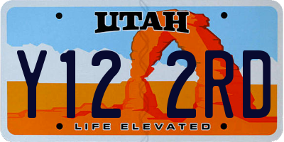 UT license plate Y122RD