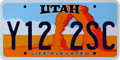 UT license plate Y122SC
