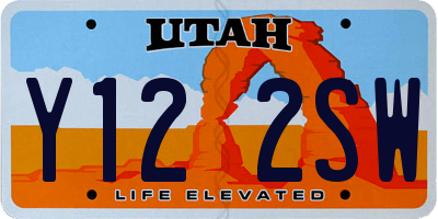 UT license plate Y122SW