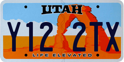 UT license plate Y122TX