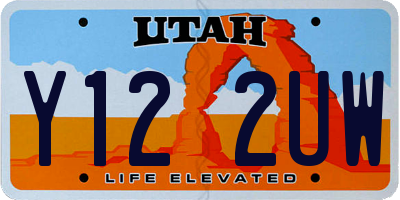 UT license plate Y122UW