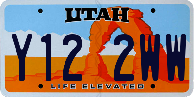 UT license plate Y122WW