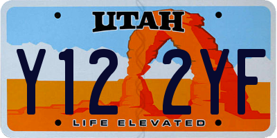 UT license plate Y122YF