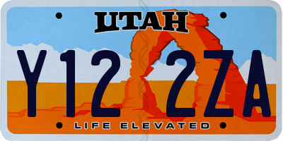 UT license plate Y122ZA