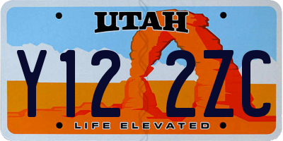 UT license plate Y122ZC