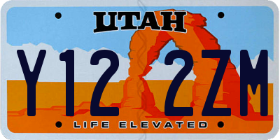 UT license plate Y122ZM