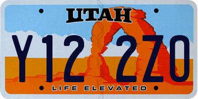 UT license plate Y122ZO