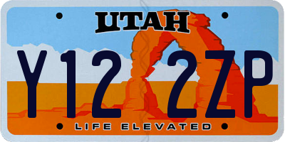 UT license plate Y122ZP