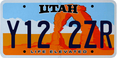 UT license plate Y122ZR