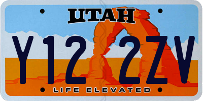 UT license plate Y122ZV
