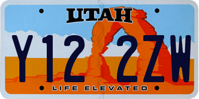 UT license plate Y122ZW